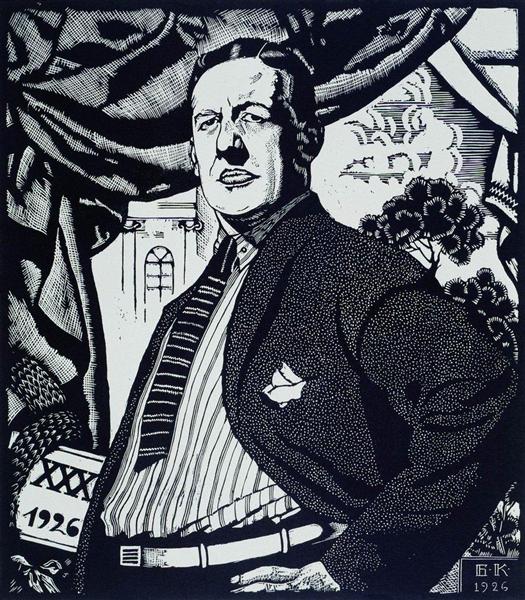Portrait of Soviet actor Nikolay Monakhov, 1926 - Boris Michailowitsch Kustodijew