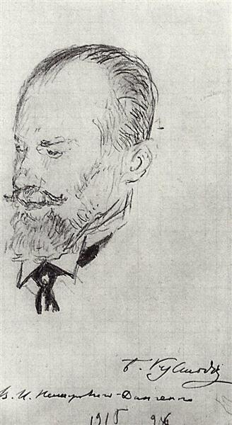 Portrait of Vladimir Nemirovich-Danchenko, 1915 - Boris Michailowitsch Kustodijew