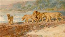 On the Bank of an African River - Briton Riviere