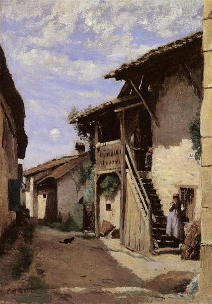 A Village Street, Dardagny, 1853 - Каміль Коро