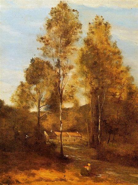 Clearing in the Bois Pierre, at Eveaux near Chateau Thiery, c.1855 - c.1860 - Jean-Baptiste Camille Corot