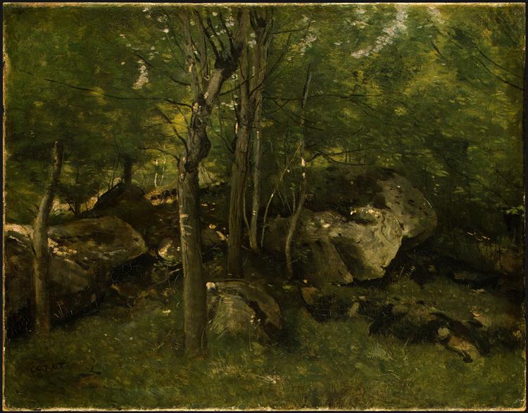 Na Floresta de Fontainebleau, c.1860 - c.1865 - Jean-Baptiste Camille Corot