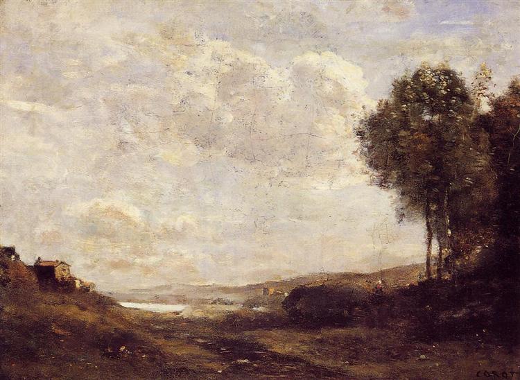 Пейзаж у озера, c.1865 - c.1870 - Камиль Коро