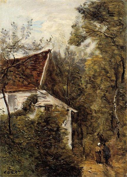 Люзанси. Дорога через лес, 1872 - Камиль Коро