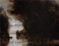 Moonlit Landscape - Каміль Коро