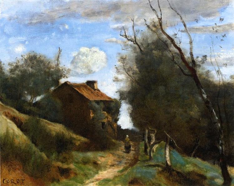 Path Towards a House in the Countryside, c.1862 - c.1864 - Jean-Baptiste Camille Corot