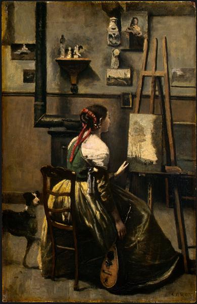 The Artist's Studio, c.1868 - Jean-Baptiste Camille Corot