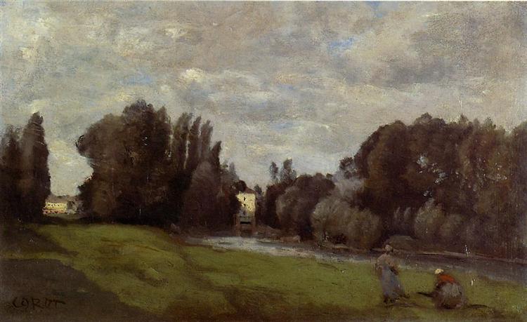 The Mill in the Trees, c.1855 - Jean-Baptiste Camille Corot