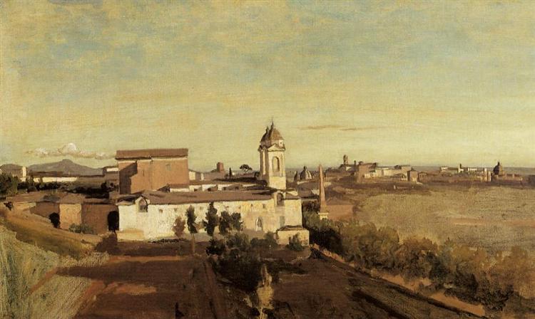 Тринита-деи-Монти. Вид с Виллы Медичи, c.1830 - c.1834 - Камиль Коро