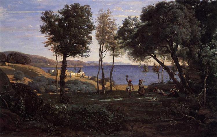 View near Naples, 1841 - Jean-Baptiste Camille Corot