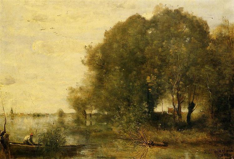 Wooded Peninsula, 1865 - 1868 - Каміль Коро