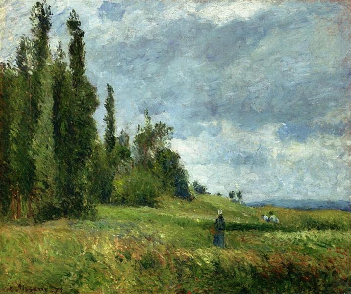 A part of Groettes, Pontoise, Gray Weather, 1875 - Camille Pissarro