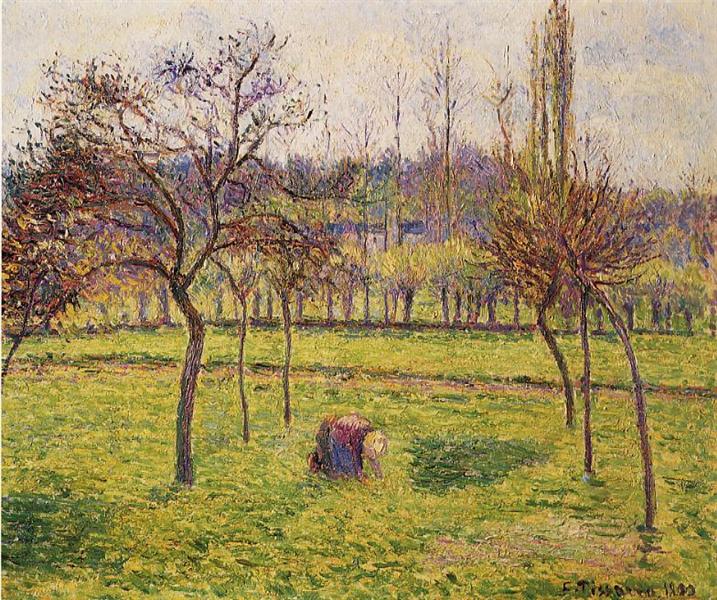 Apple Trees in a Field, 1892 - Каміль Піссарро