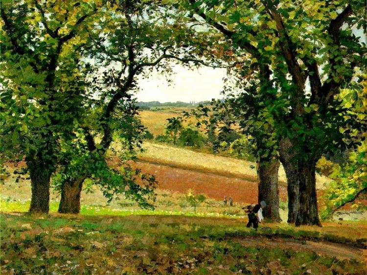 Chestnut Trees at Osny, 1873 - 卡米耶·畢沙羅