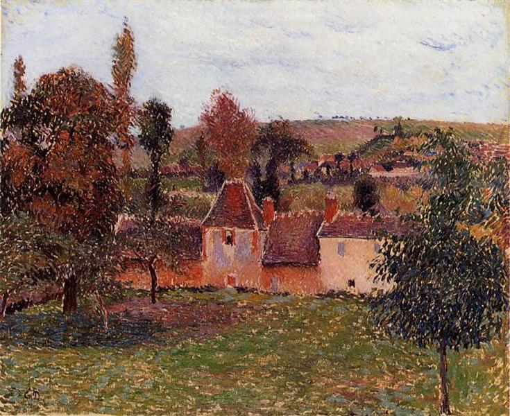 Farm at Basincourt, c.1884 - Каміль Піссарро