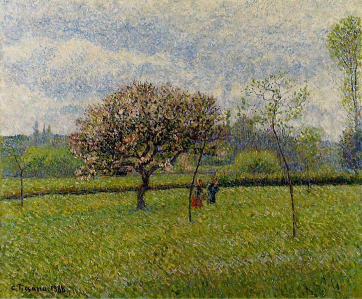 Flowering Apple Trees at Eragny, 1888 - Камиль Писсарро