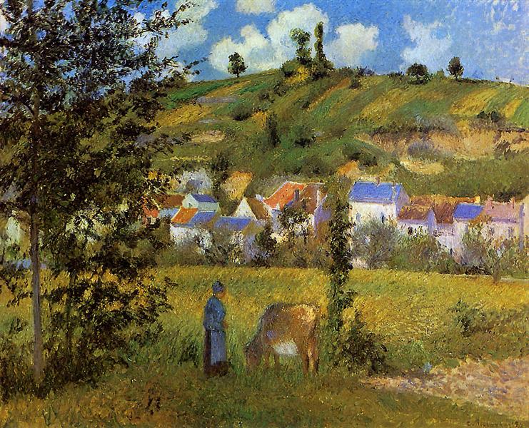 Landscape at Chaponval, 1880 - 卡米耶·畢沙羅