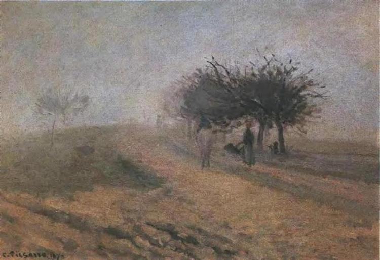 Misty Morning at Creil, 1873 - Каміль Піссарро