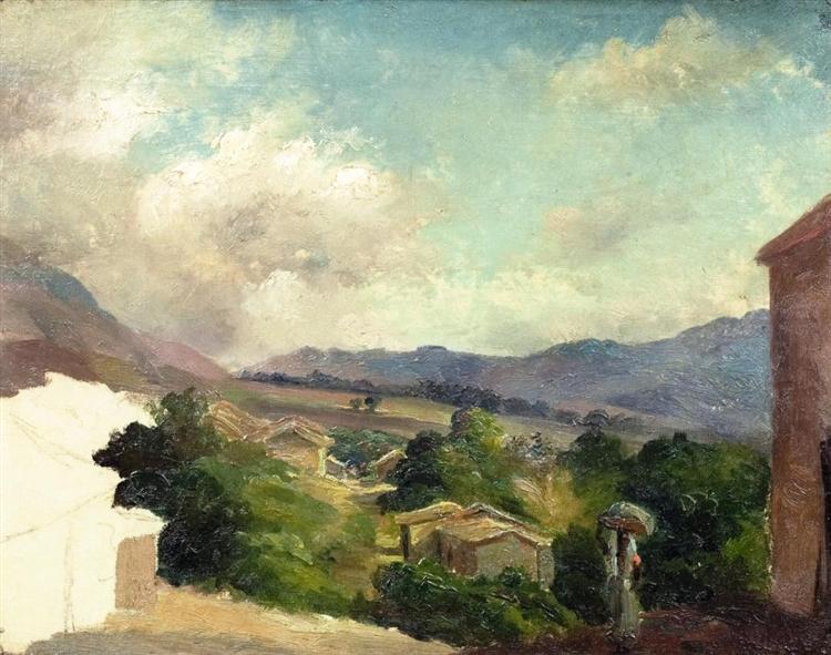 Mountain Landscape at Saint Thomas, Antilles (unfinished), c.1854 - c.1855 - Каміль Піссарро