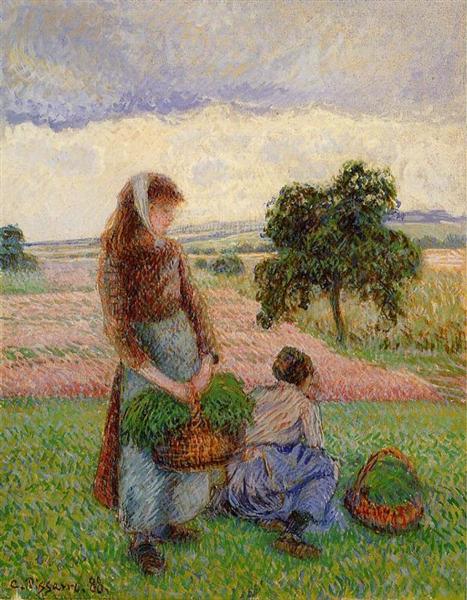 Peasant Woman Carrying a Basket, 1888 - Camille Pissarro