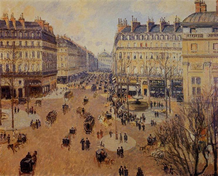 Place du Theatre Francais, Afternoon Sun in Winter, 1898 - Каміль Піссарро