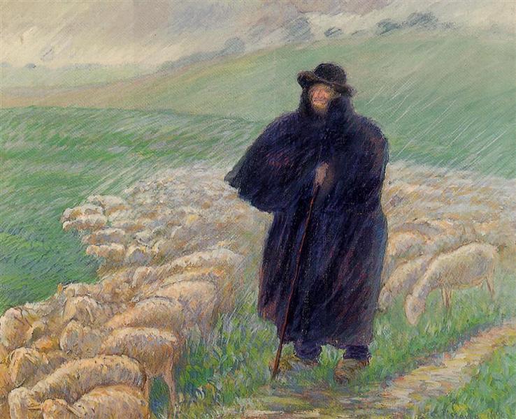 Shepherd in a Downpour, 1889 - Каміль Піссарро