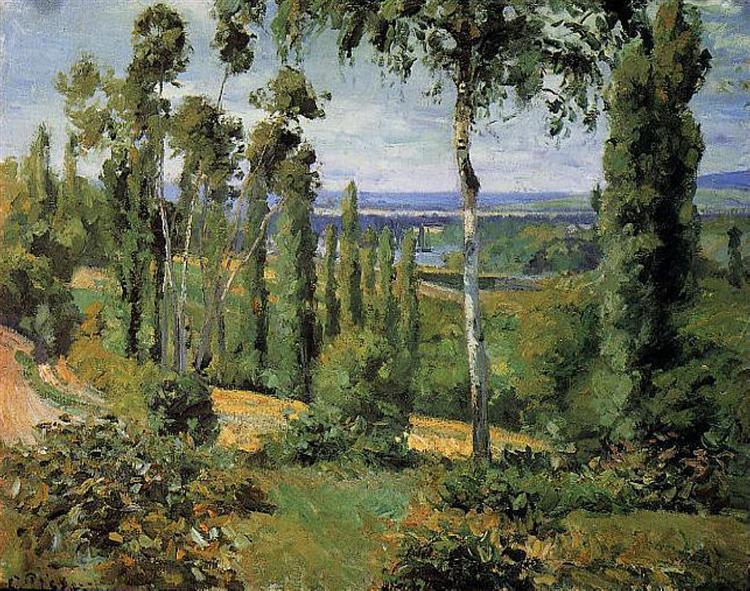 The Countryside in the Vicinity of Conflans Saint Honorine, 1874 - Каміль Піссарро