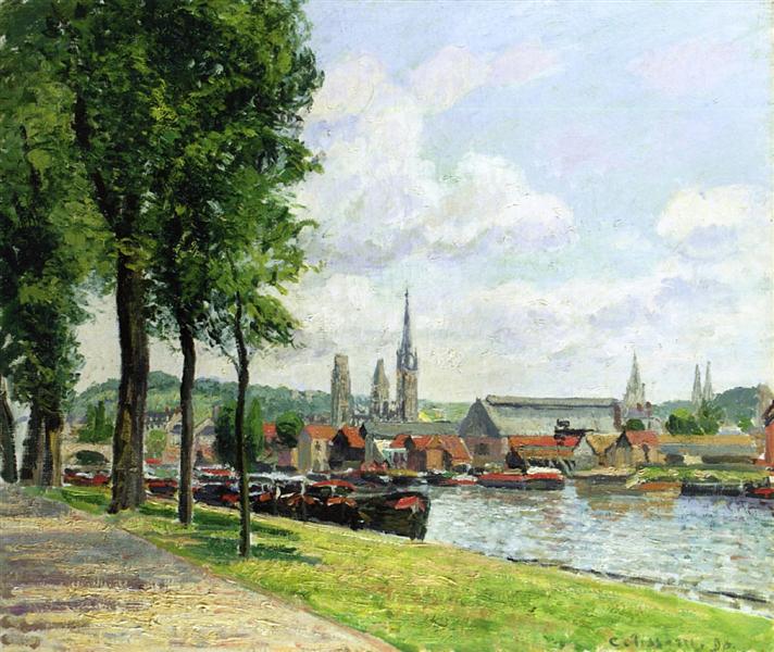 The Cours la Riene, The Notre Dame Cathedral, Rouen, 1898 - Каміль Піссарро
