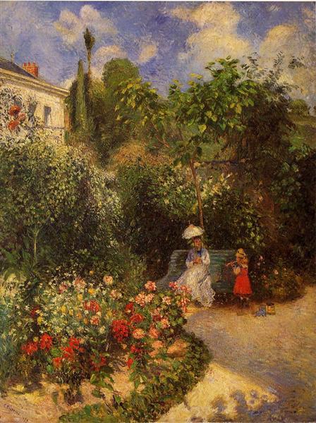The Garden at Pontoise, 1877 - 卡米耶·畢沙羅