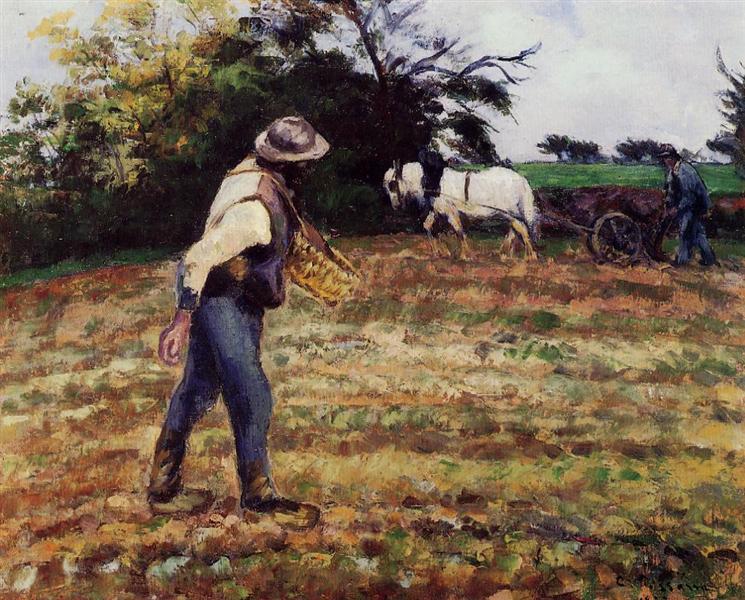 The Sower, Montfoucault, 1875 - Камиль Писсарро