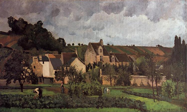 View of l'Hermitage at Pontoise, 1867 - Camille Pissarro