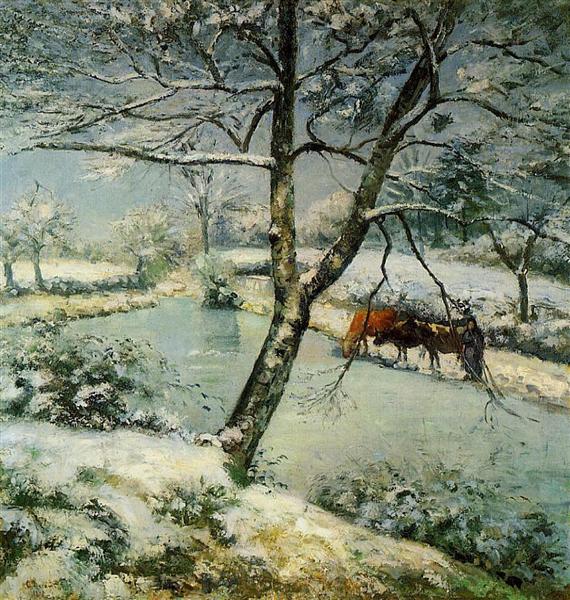 Winter at Montfoucault, 1875 - Каміль Піссарро