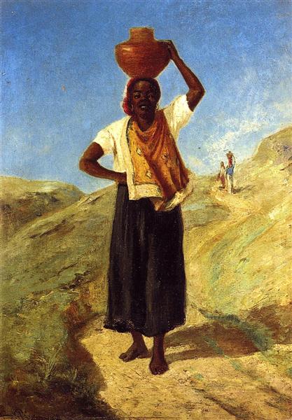 Woman Carrying a Pitcher on Her Head, c.1854 - c.1855 - Камиль Писсарро