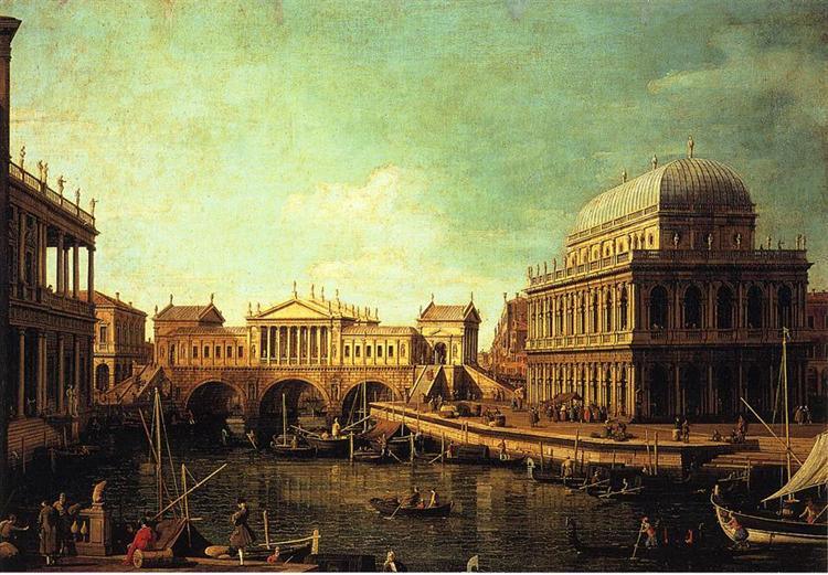 Basilica di Vecenza and the Ponte de Rialto, 1742 - 1744 - Каналетто