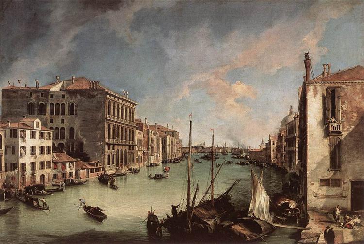 Grand Canal, Looking East from the Campo San Vio, 1723 - 加纳莱托