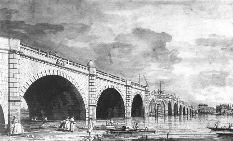 London: Westminster Bridge under Repair, 1749 - 加纳莱托