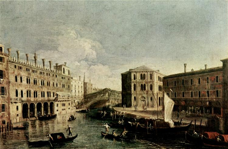 The Grand Canal at Rialto, c.1740 - Каналетто