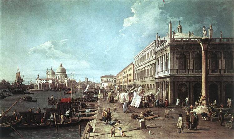 Le Môle avec la bibliothèque et l'embouchure du Grand Canal, c.1740 - Canaletto