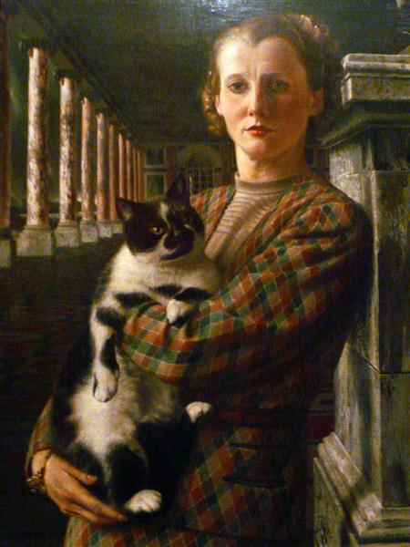 Wilma with a Cat, 1940 - Карел Виллинк