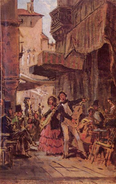 Italian street singer, c.1855 - Карл Шпицвег