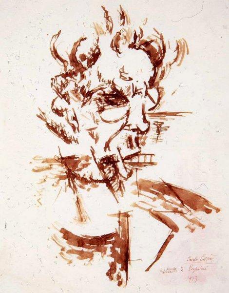 Ritratto di Papini, 1913 - Карло Карра
