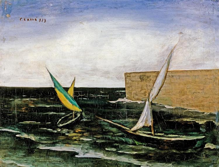 Vele nel porto, 1923 - Carlo Carrà