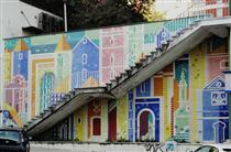 Azulejos (ceramic tiles) panel, Av. Infante Santo, Lisbon - Carlos Botelho