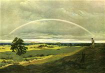 Landschaft mit Regenbogen - Caspar David Friedrich