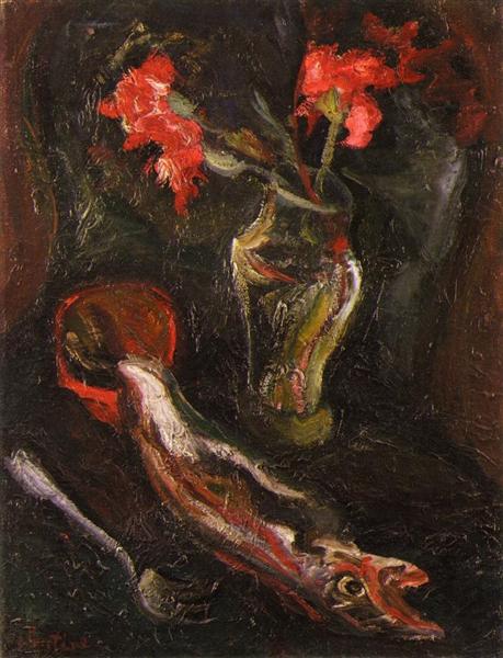 Flowers and Fish, 1919 - Хаим Сутин