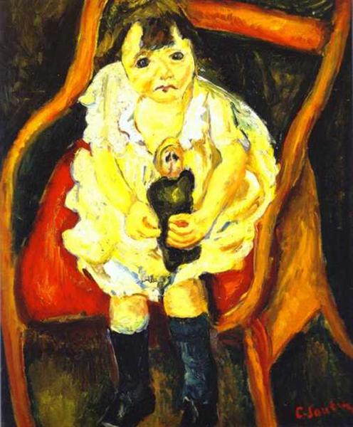 Little Girl with Doll, c.1919 - Хайм Сутін