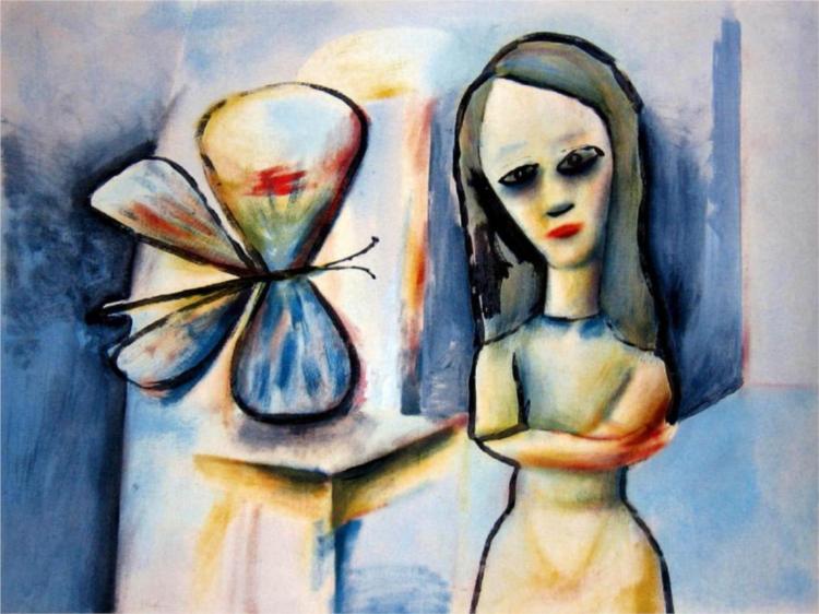 Girl and Butterfly - Charles Blackman