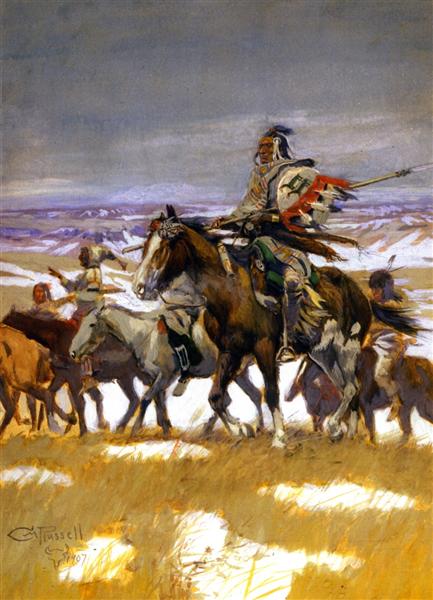 Crow Scouts in Winter, 1907 - Charles M. Russell