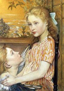 A Girl With Her Guardian Angel - Charles Maurin