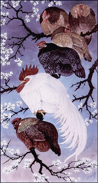 Fowl In A Damson Tree - Charles Tunnicliffe